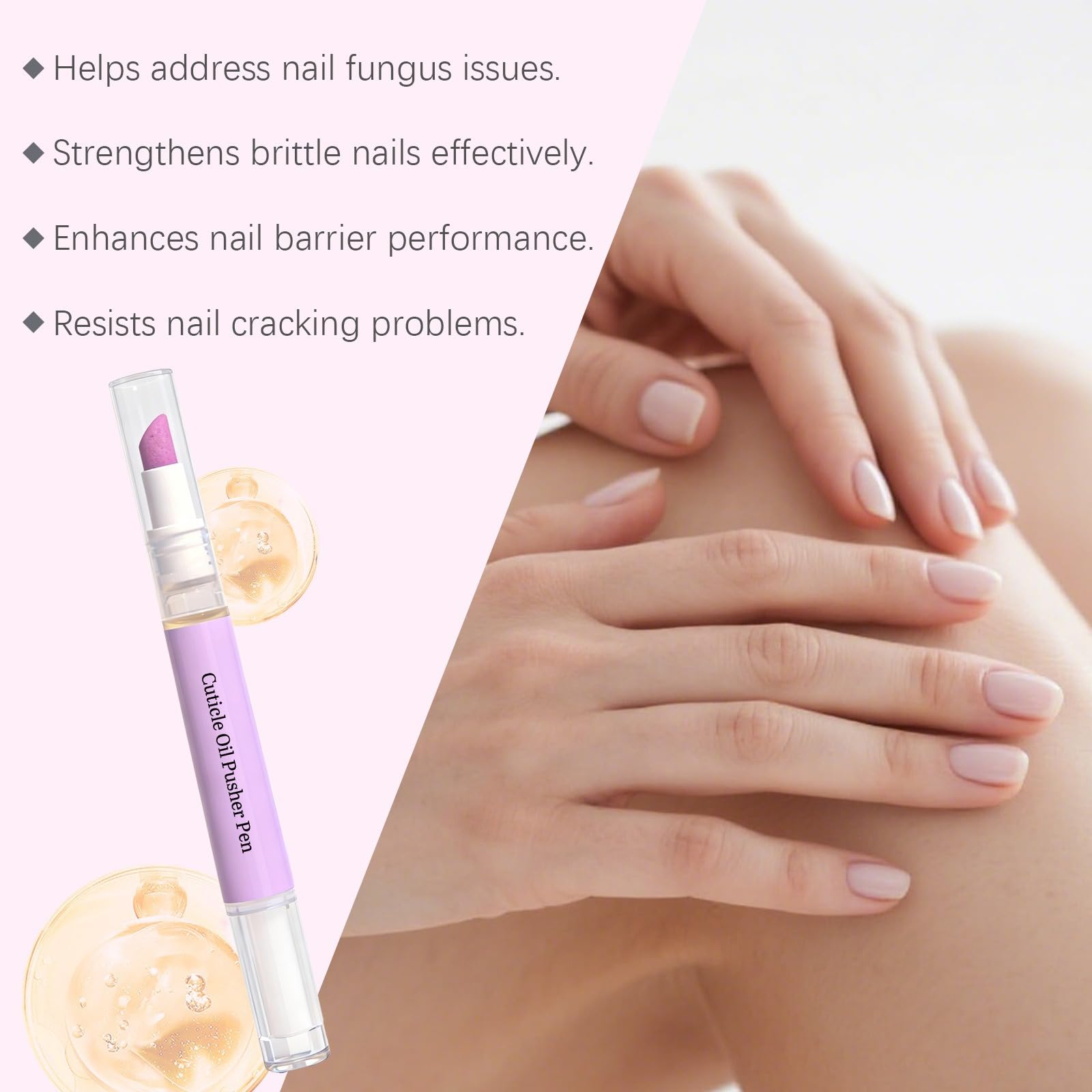 2 en 1,Bolígrafo De Para Cutículas,Para Mujeres Y Niñas, Reparación De Dañadas, Quitacutículas líquido, lápiz de aceite para cutículas, cuidado para reparar