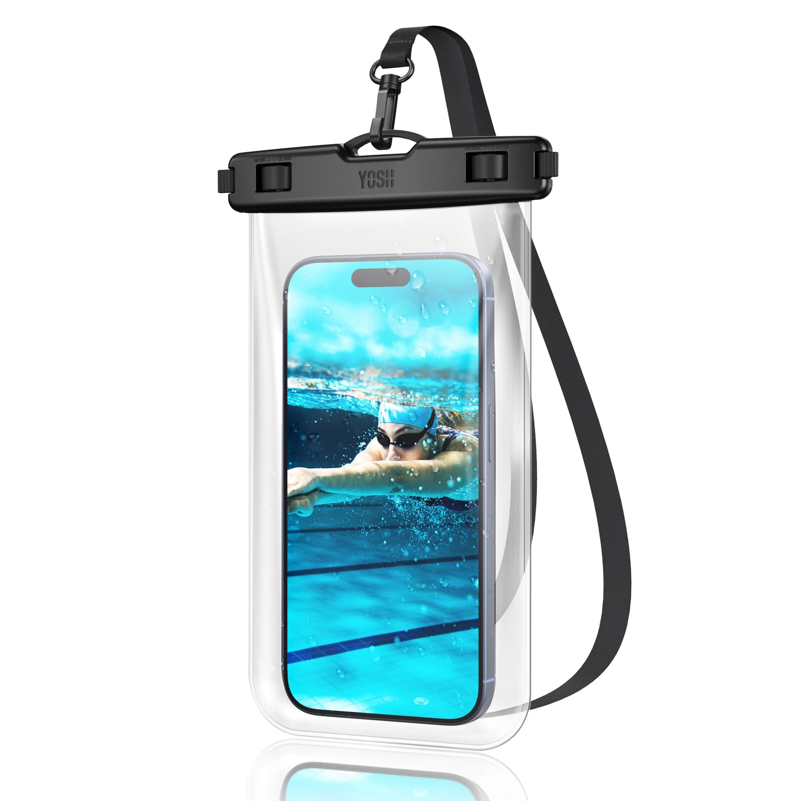 YOSH Waterproof Phone Pouch [Borderless Design], IPX8 Waterproof Phone Case for Swimming, Underwater Case for iPhone 17 Air 16 15 14 Plus 13 Pro Max Samsung S25 S24 S23 Ultra Xiaomi 15 14 up to 7.2"