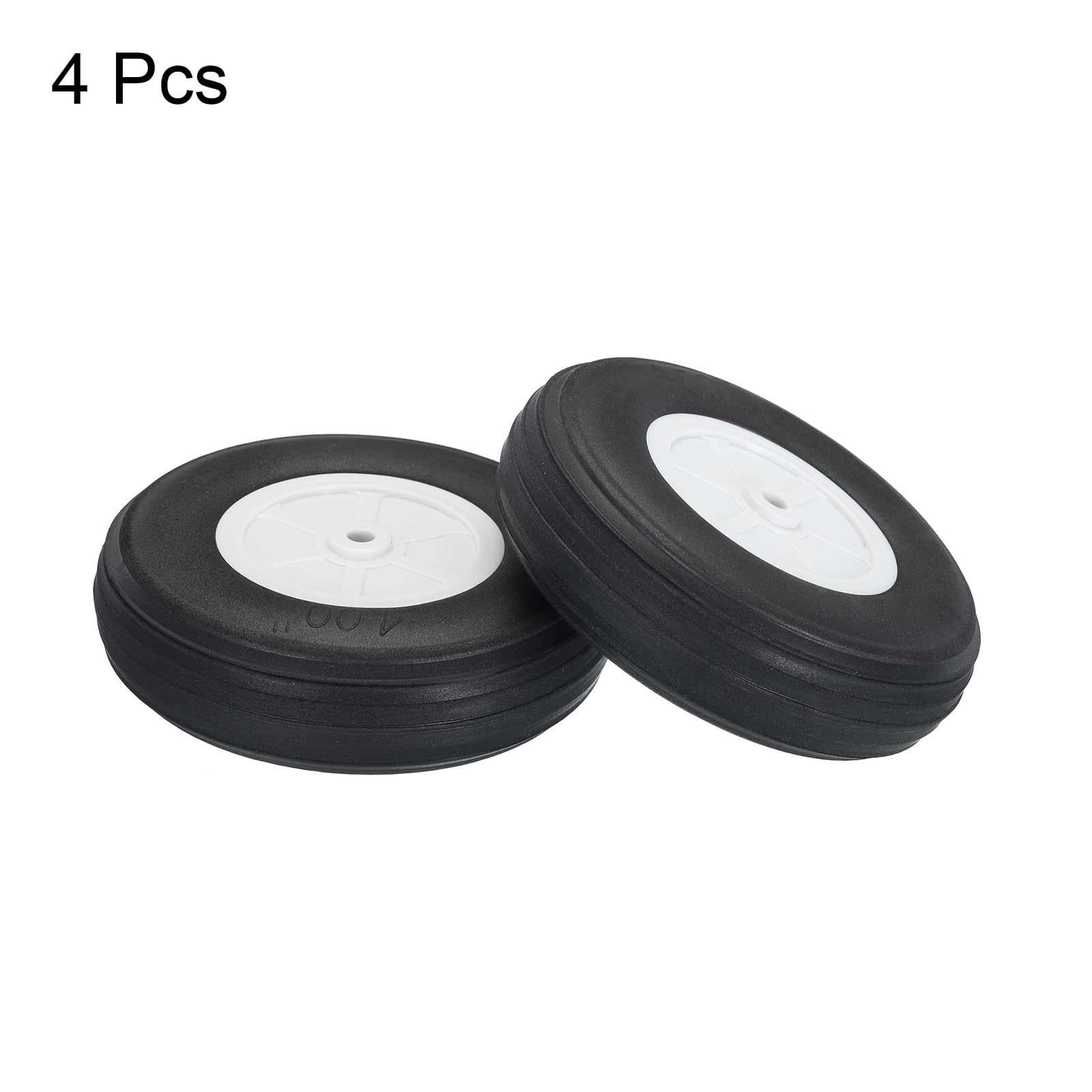 QUARKZMAN Roues d'Avion RC de 3,94" de Diamètre Extérieur, Roues en Éponge PU pour Avion RC, Remplacement de Roues en Mousse pour Avion RC Modèle DIY, Lot de 4