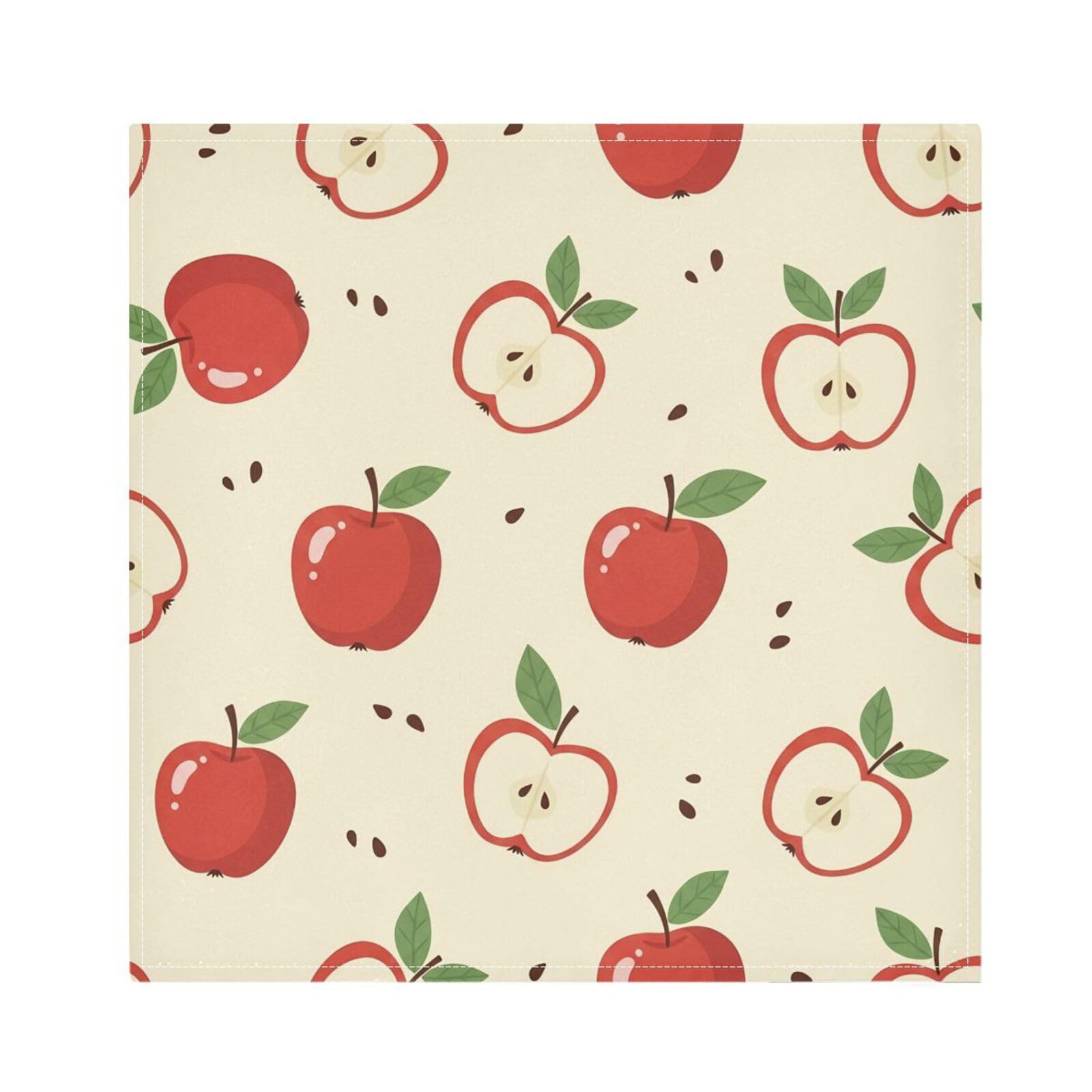 Ttgoth Apples Cloth Napkin Set of 6 Washable & Reusable Dinner Napkins for Dining Table, Banquets, Wedding, Party, 50x50 cm