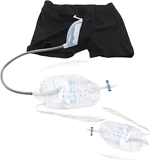 Saco de urina vestível, calças para incontinência, bolsas de urina vestíveis, suporte para calças de xixi, bolsa de perna de urina masculina reutilizável, funil de urina de silicone,