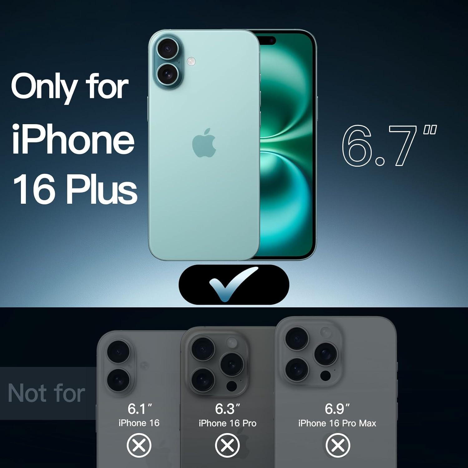 JETech Magnetic Case for iPhone 16 Plus 6.7-Inch Compatible with MagSafe, Shockproof Phone Bumper Cover, Anti-Scratch Clear Back (Teal) 3