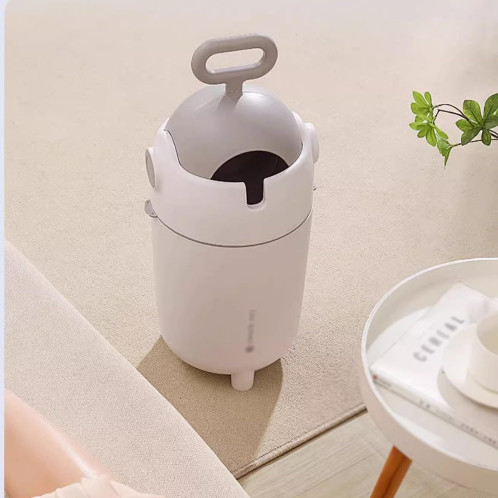 Mülleimer 15 Liter Kreativer Mülleimer Zylindertyp Mülleimer aus Kunststoff mit großem Fassungsvermögen und Deckel Babywindeleimer for Wohnzimmer, Schlafzimmer, Badezimmer Trash Can