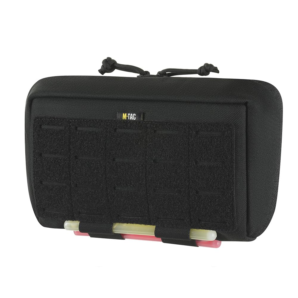 M-Tac Borsa tattica Admin Large in Cordura 500D, organizer compatibile con MOLLE con velcro, per attrezzature, documenti, smartphone, torcia, blocco note, nero