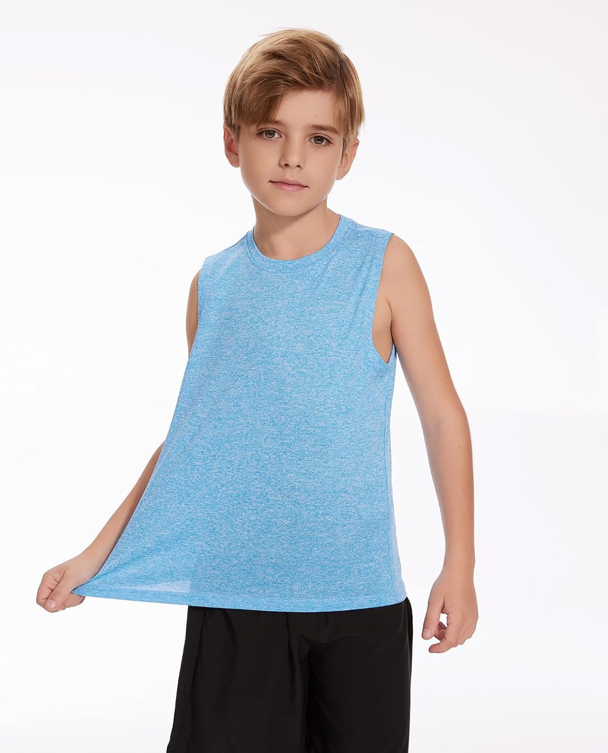Star Vibe 5 Pack Boys Tank Tops Dry-Fit, Moisture Wicking Active Athletic Shirts Sleeveless Performance T-Shirts for Kids - Image 3