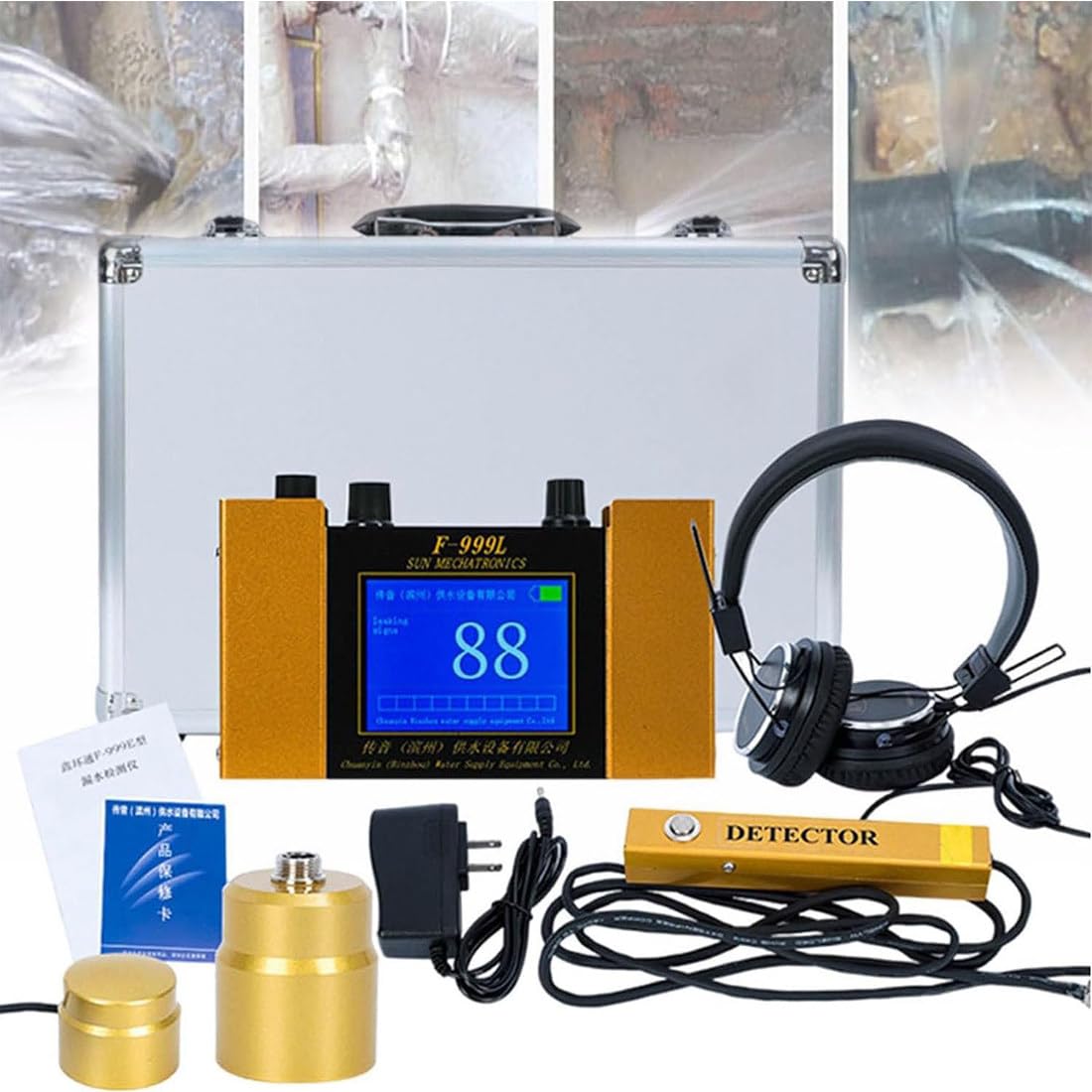 Rilevatore di perdite d'acqua professionale, display digitale ad alta sensibilità per perdite nascoste di riscaldamento a pavimento e tubazioni, strumento essenziale per la riparazione di tubazioni