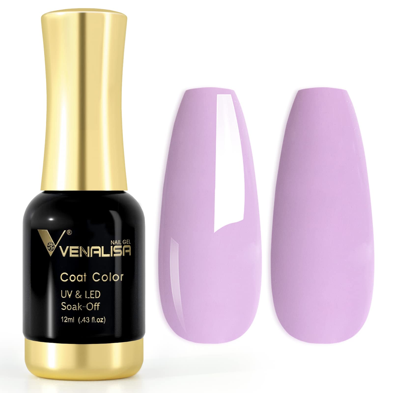 V VENALISA 12ml Baby Purple Gel Nail Polish Soak Off Nail Lamp UV LED Natural Nail Gel Polish Nail Art DIY Manicure French Gifts, 0.43 OZ