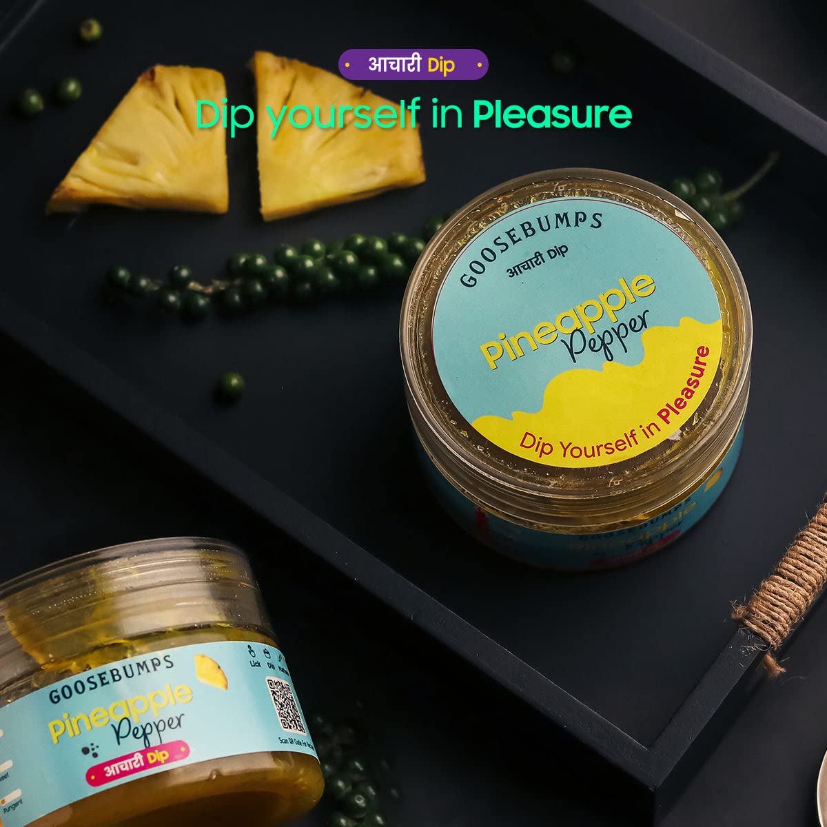 Goosebumps Pineapple Pepper Achaari Dip | Preservative and Additive Free Dip - 120 GMS - Image 4 thumbnail