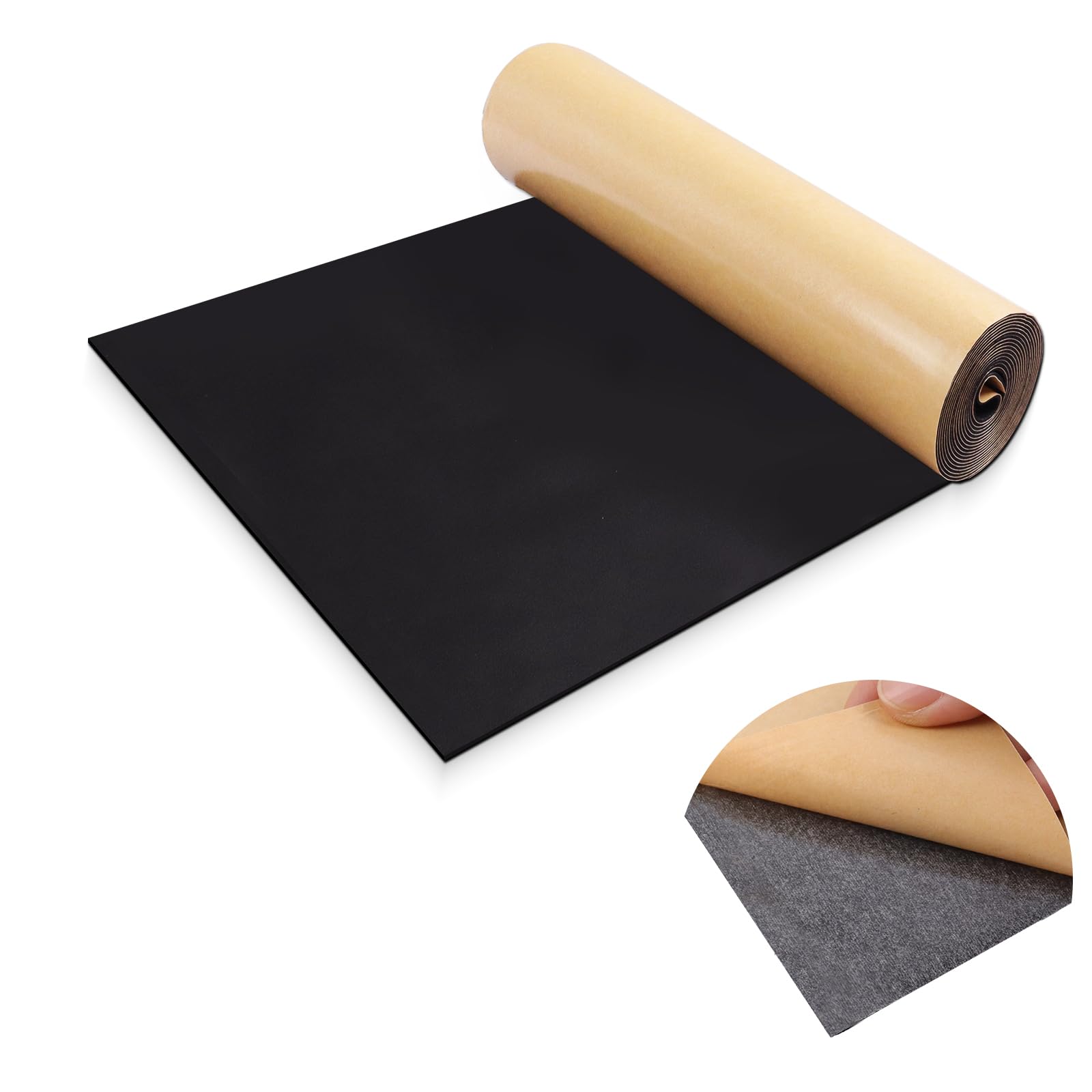 LSGCQ Schaumstoffplatte Schaumstoff selbstklebend Schaumstoffrolle Neopren Schaumstoffmatte für DIY-Dichtungen Stoßdämpfer (300mm×1,5mm×3m, Schwarz)