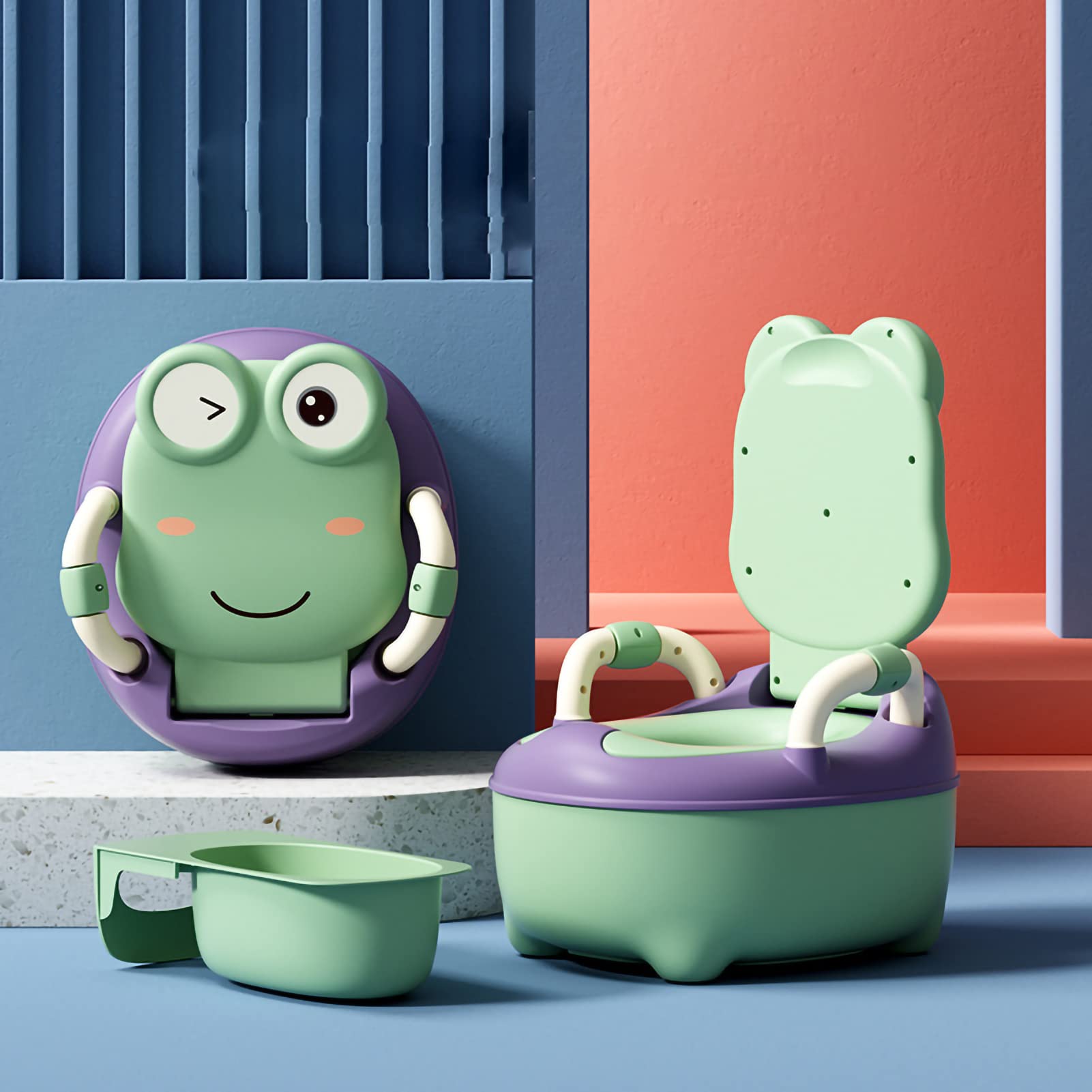 Inodoro Portátil de Viaje para Niños, Respetuoso con el Medio Ambiente, sin BPA, Diseño Duradero, 1 Unidad (verde musgo)