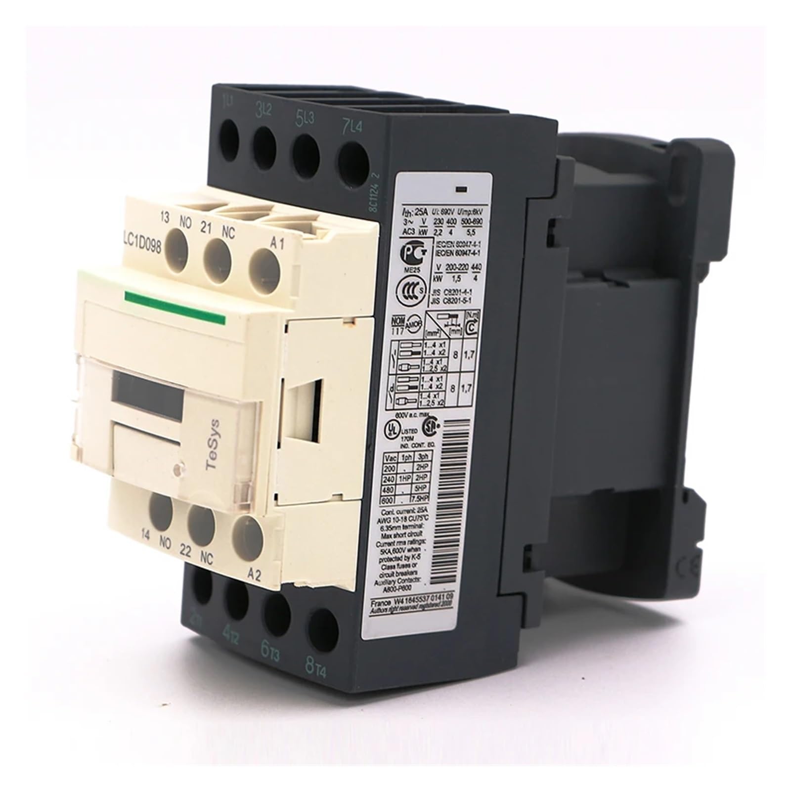 LC1D098D7 Contactor de CA - 20 A 42 V 2NO+2NC