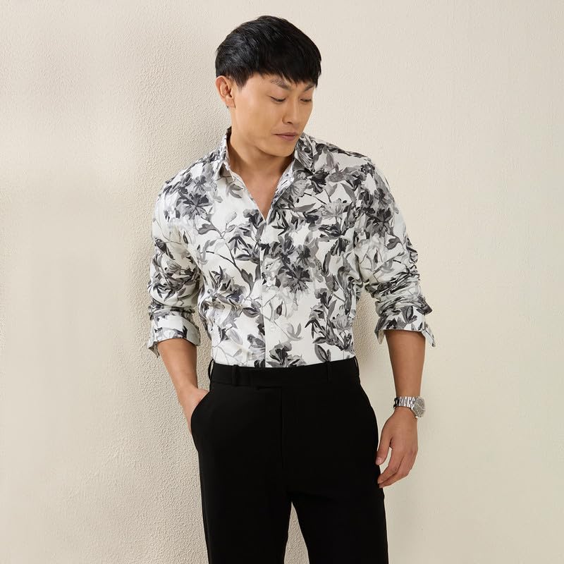 Image of MARK & ALBERT Men's Slim Fit Cotton Formal Shirt