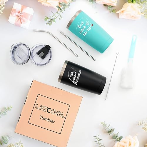 Miniatura 9 de LiqCool Vaso de viaje para él y ella, 20 onzas, regalo perfecto para bodas, aniversarios o parejas, la mejor captura de su vida