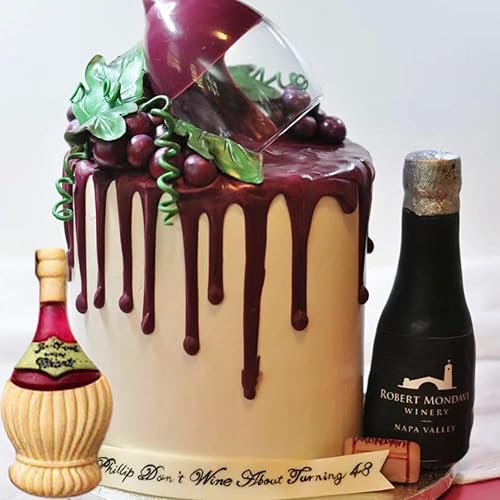 Miniatura 7 de MINFEIDMS Moldes de silicona para fondant de uva, botella de champán, moldes de caramelo para decoración de pasteles, decoración de cupcakes, pasta