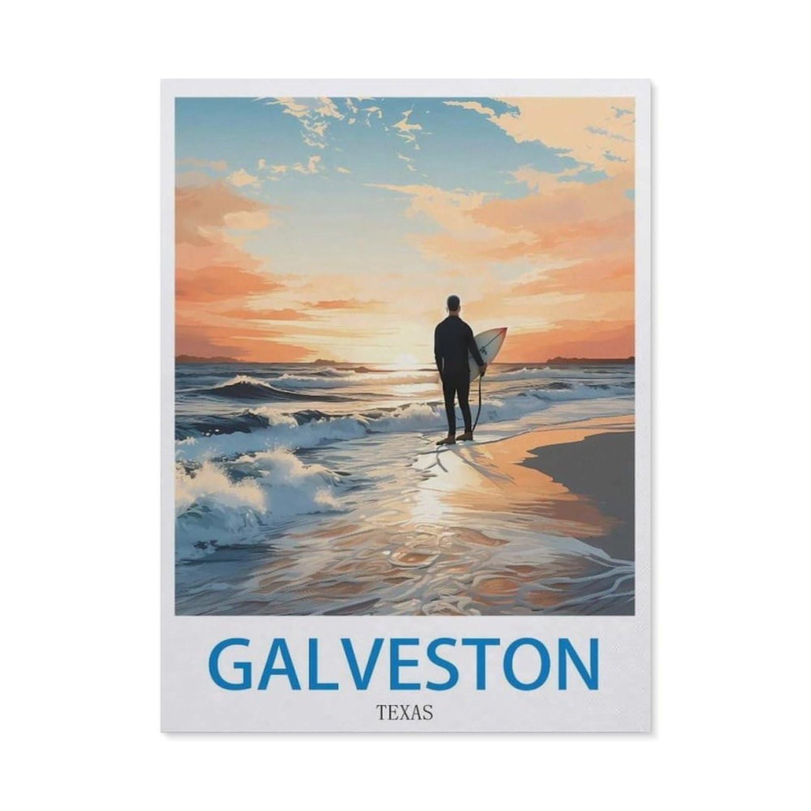 Metal Tin Sign，Galveston Texas(30x40cm）