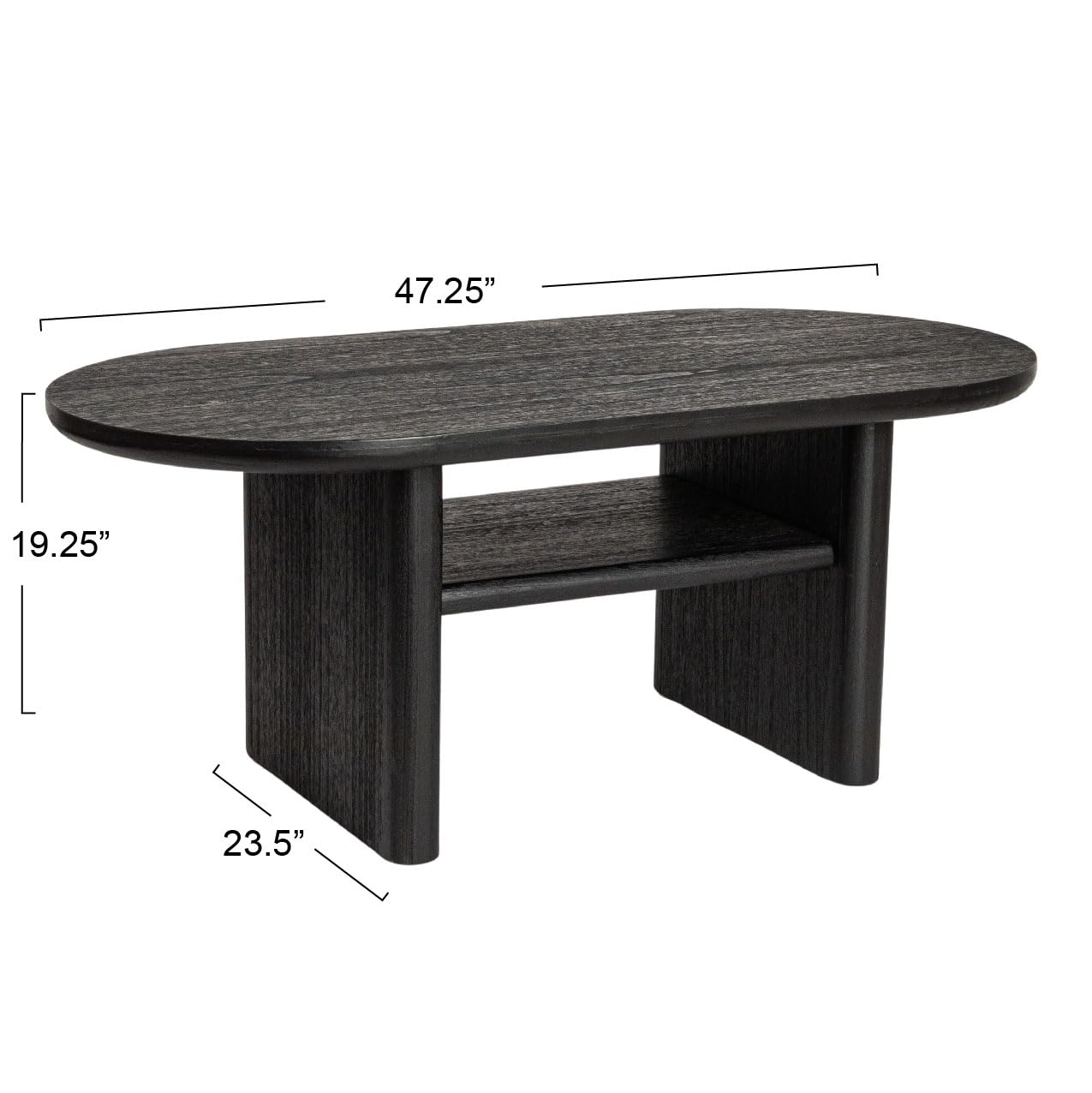 Creative Co-Op Sturdy Firwood Coffee Table, Black