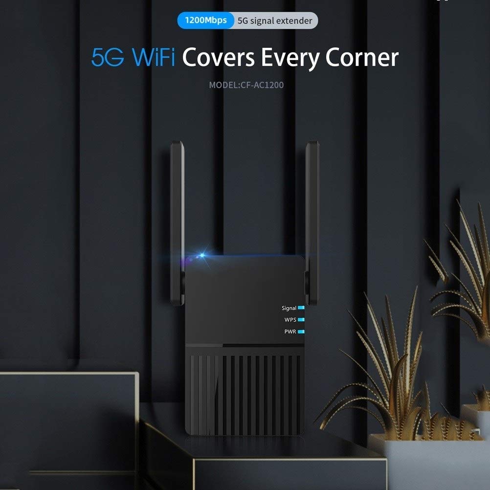 Ripetitore Wi-Fi, Prolunga WiFi Booste, Mini Ethernet Ripetitore 1200 Doppia frequenza 1200M Amplificatore di Segnale Wireless Porta Ethernet