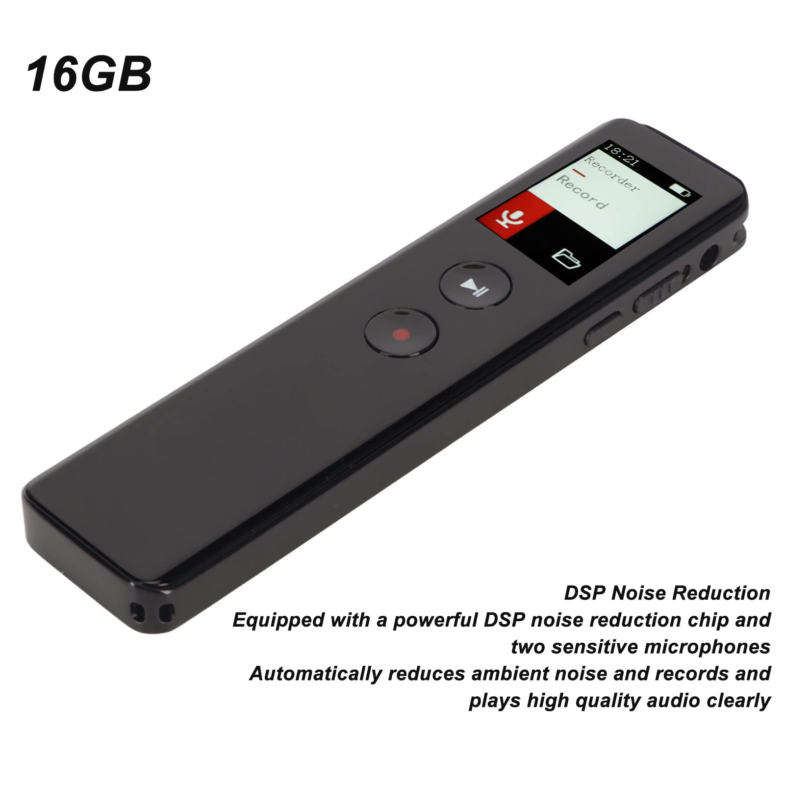 Grabadora de Voz Digital Bluetooth Grabadora de Voz Inteligente con Reducción de Ruido con Altavoz para Varias Reuniones y Entrevistas (16 GB)