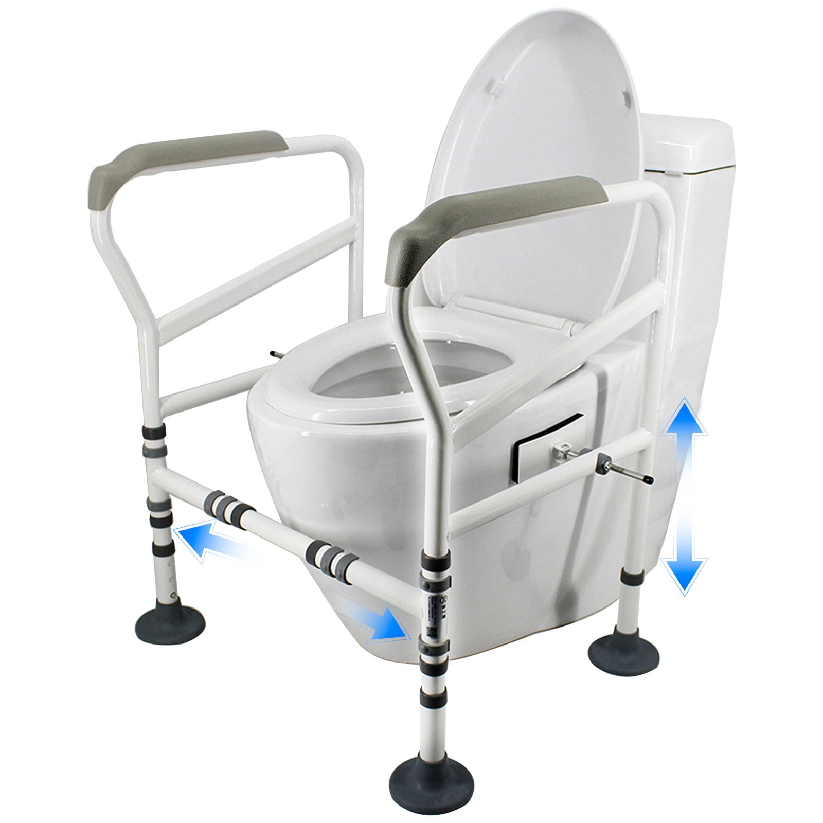 Sollevamento WC per anziani, alzatubi per WC con altezza regolabile, antiscivolo, con grande ventosa, supporto per il sollevamento del WC per anziani, disabili