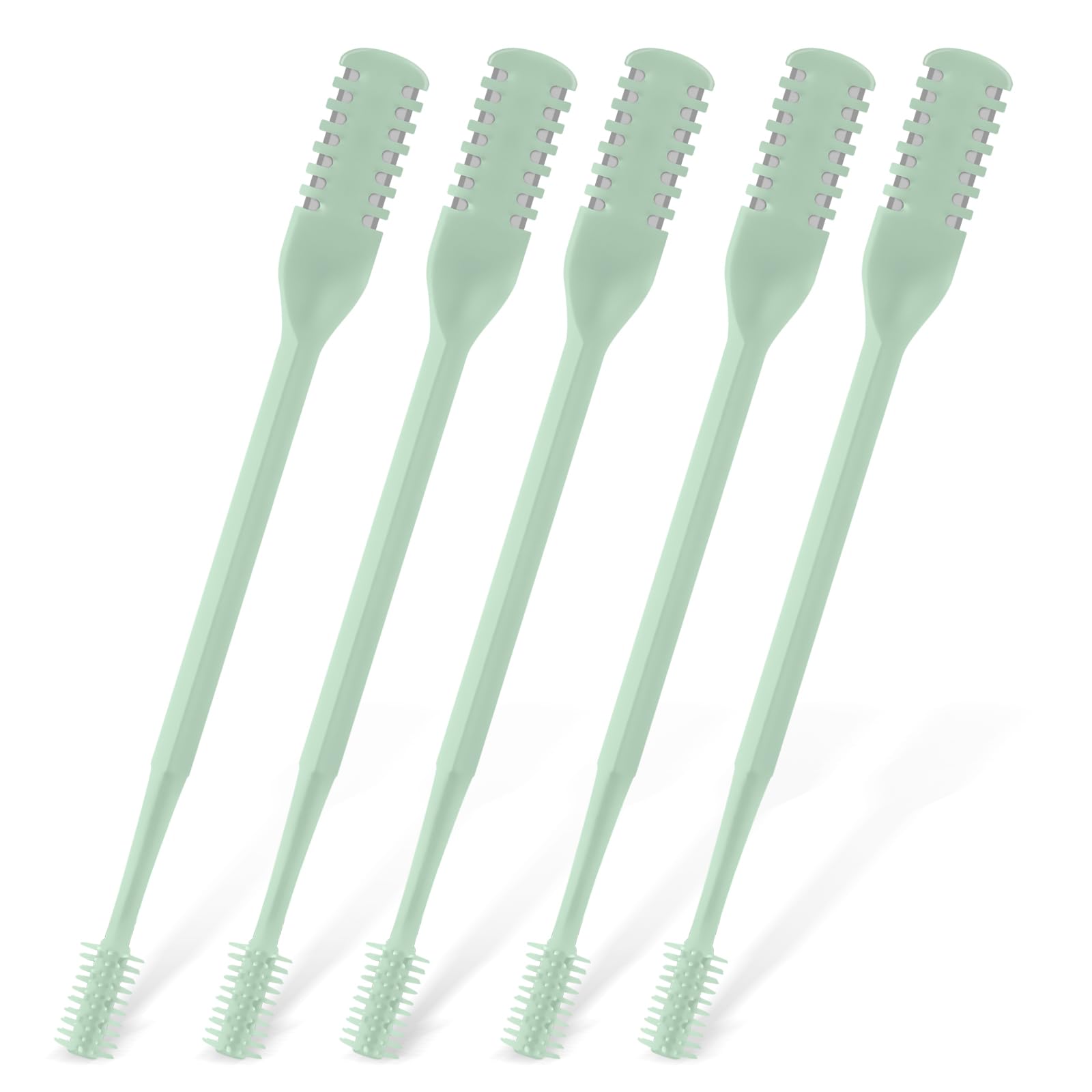 5Pcs 2-in-1 Nasal Hair Cutter Double Sided Nose Hair Cutter Portable 360 Rotating Manual Nose Hair Trimmer for