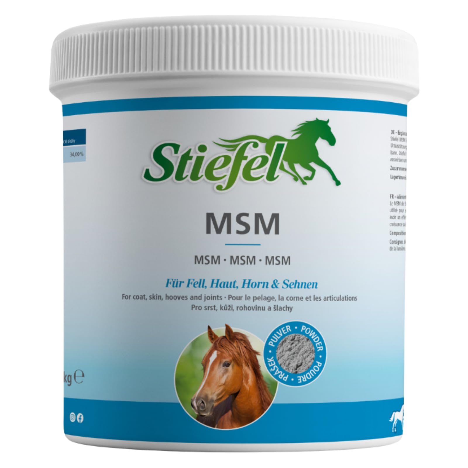 RL24 Stiefel - MSM Pulver für Pferde – 2 x 1000 g Tüte (2er Set)