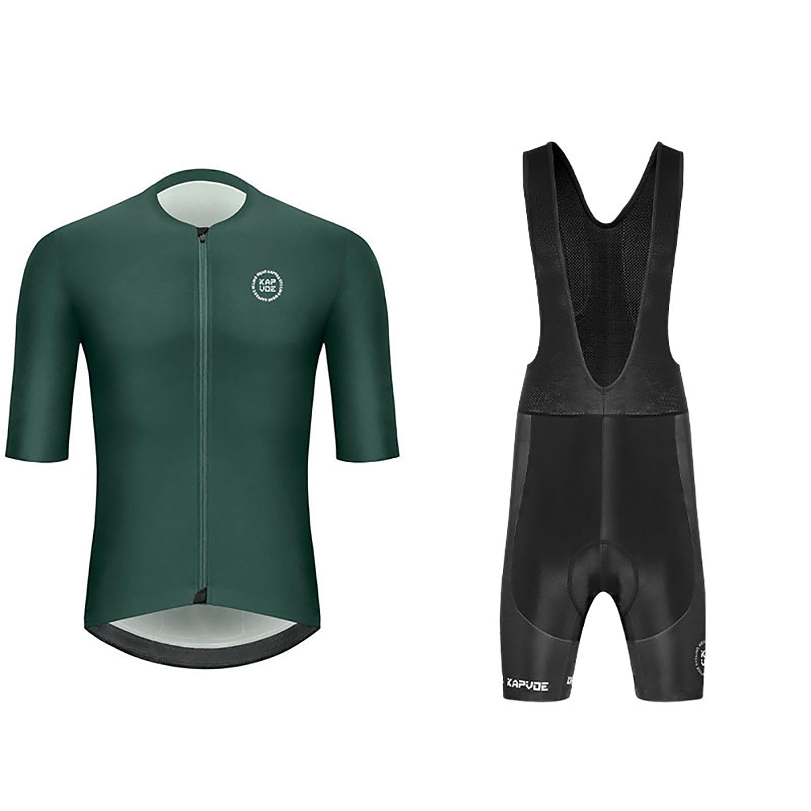 Generisch Conjunto de ropa deportiva de ciclismo para hombre, de lana cálida, para ciclismo, ropa deportiva + pantalones de tirantes, conjunto de ropa de ciclismo de manga media