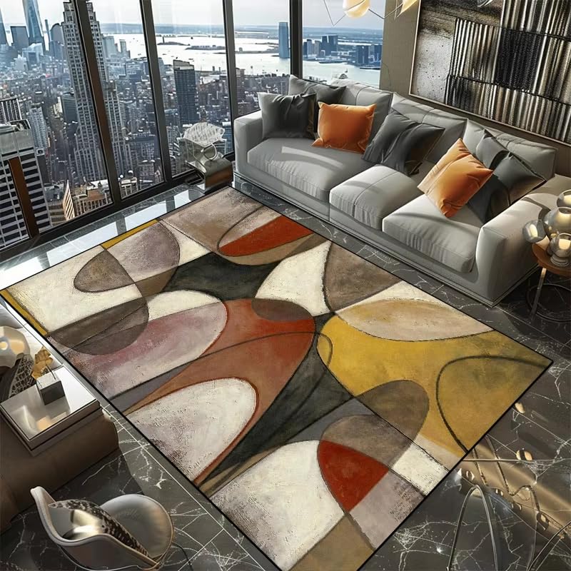 Tapis géométrique moderne grand format 180x270 antidérapant de haute qualité