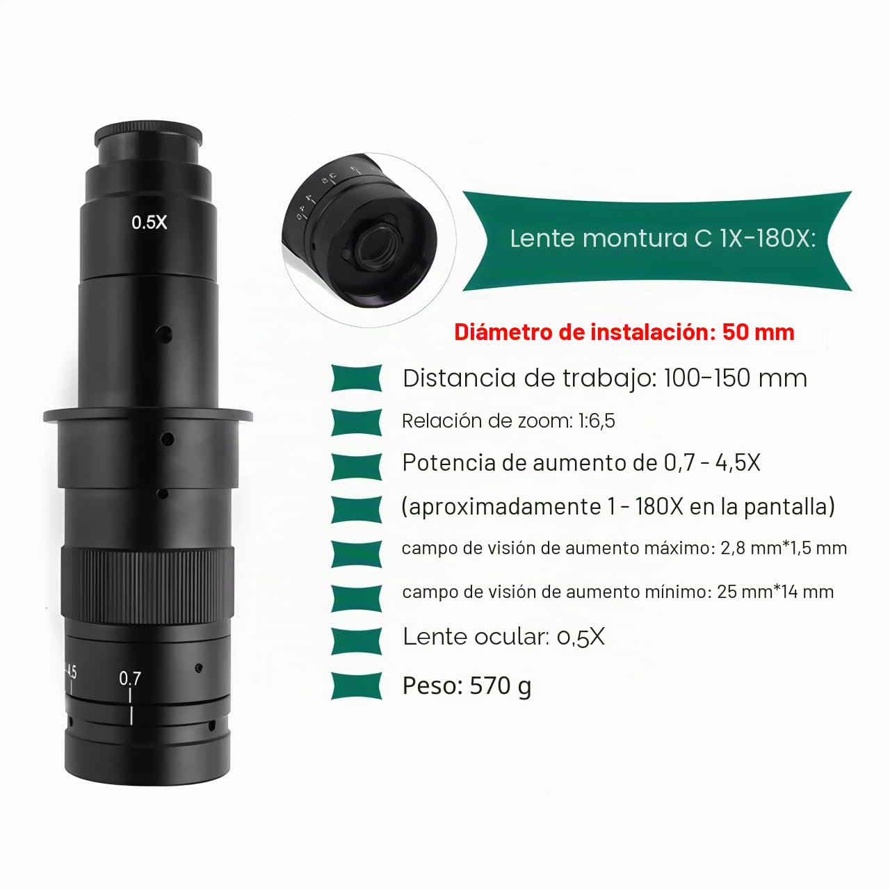 Microscopio de soldadura 4K UHD Microscopio digital electrónico IMX327 HDMI USB cámara de soldadura 130X 150X 180X Lente Zoom (4K 48MP IMX327 HDMI+150X Soporte Plegable A)