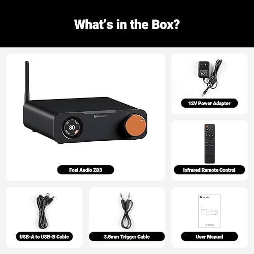 Miniatura 7 de Fosi Audio ZD3 Preamplificador DAC de escritorio, convertidor de audio digital a analógico totalmente equilibrado con ES9039Q2M para amplificador