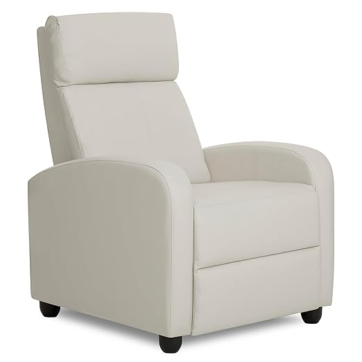 Dream On Me Tristan Upholstered Recliner Chair – Manual Recliner with Multi-Position Backrest & Footrest, Plush Padded Seat, Eco-Friendly FSC-Certified Frame, in Cream