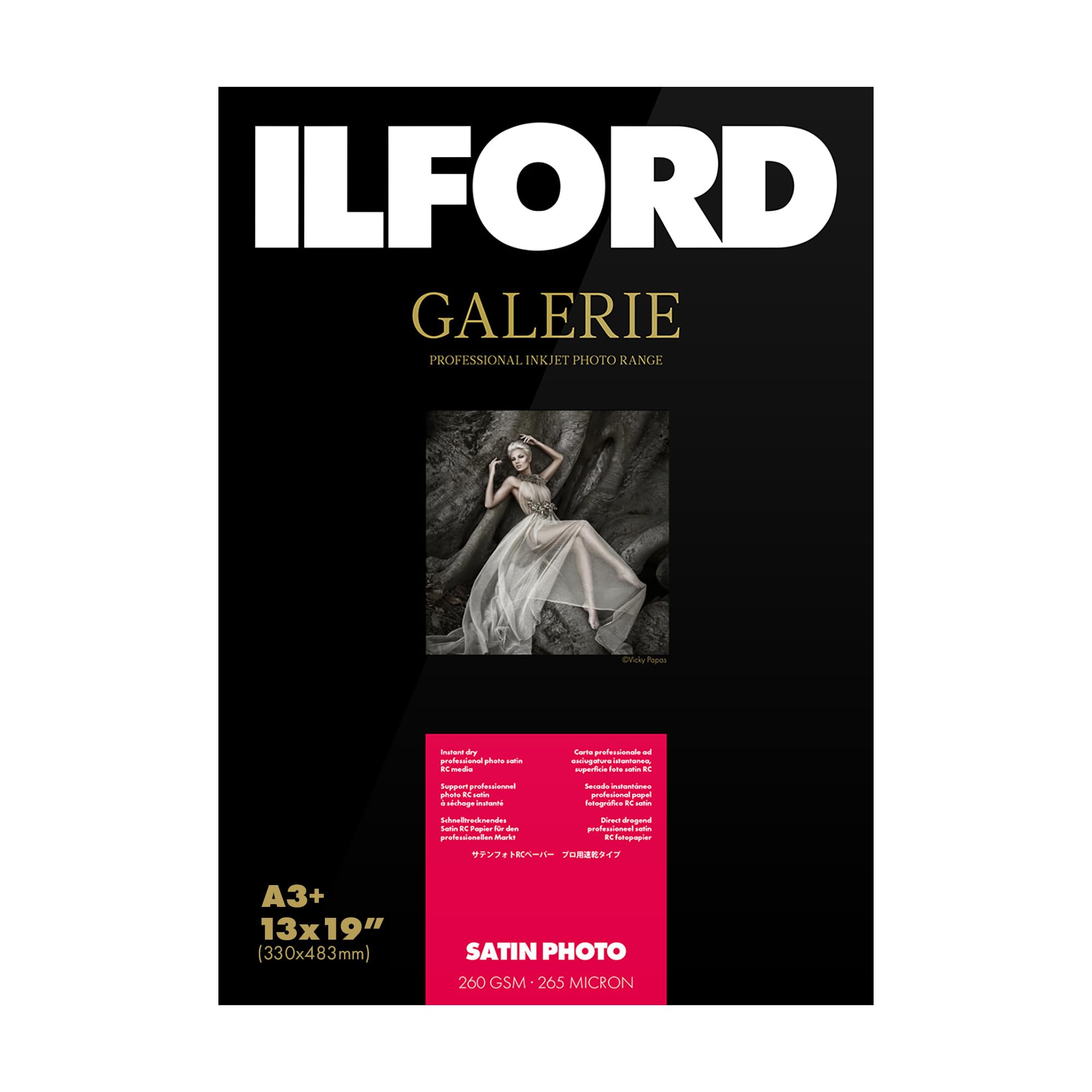Ilford Galerie Lustre Satiné Feuilles de Papier Photographique, 260g, A3+, 25 Feuilles