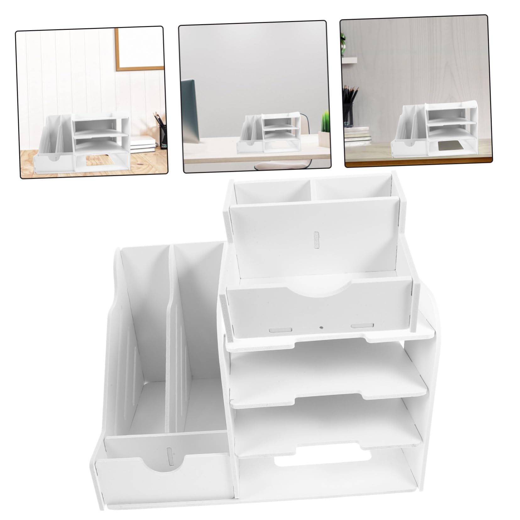 Scaffale per Documenti da Scrivania Organizzatore Multistrato per Ufficio Portadocumenti Robusto e Stabile per Libri e Forniture
