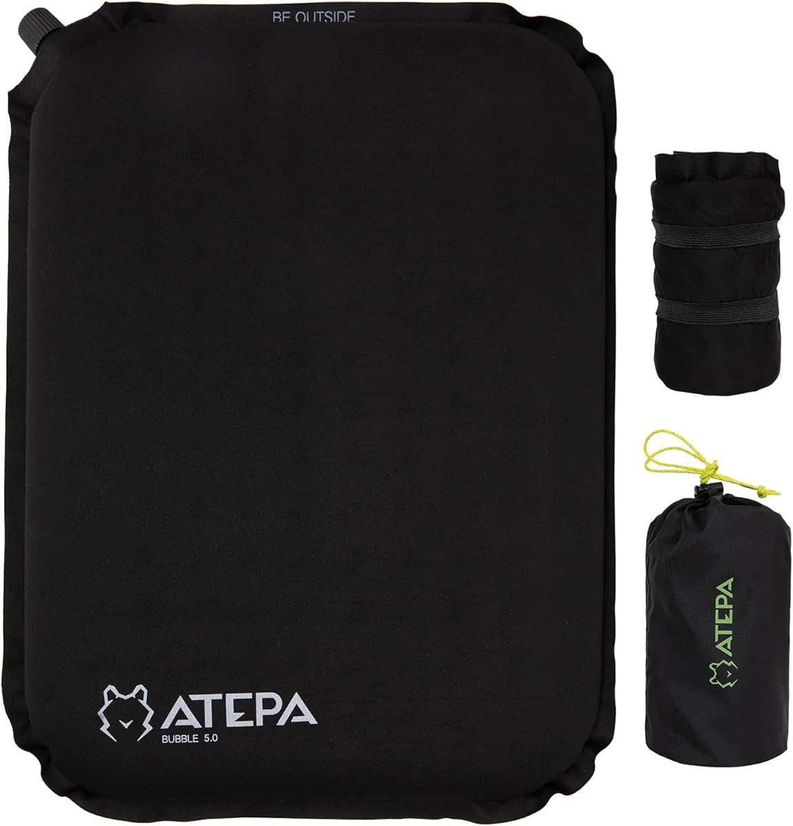 ATEPA Inflatable Seat Cushion, Self-Inflating Portable Stadium Airplane Travel Foam Cushion Pad for Camping, Sports Events, Outdoor