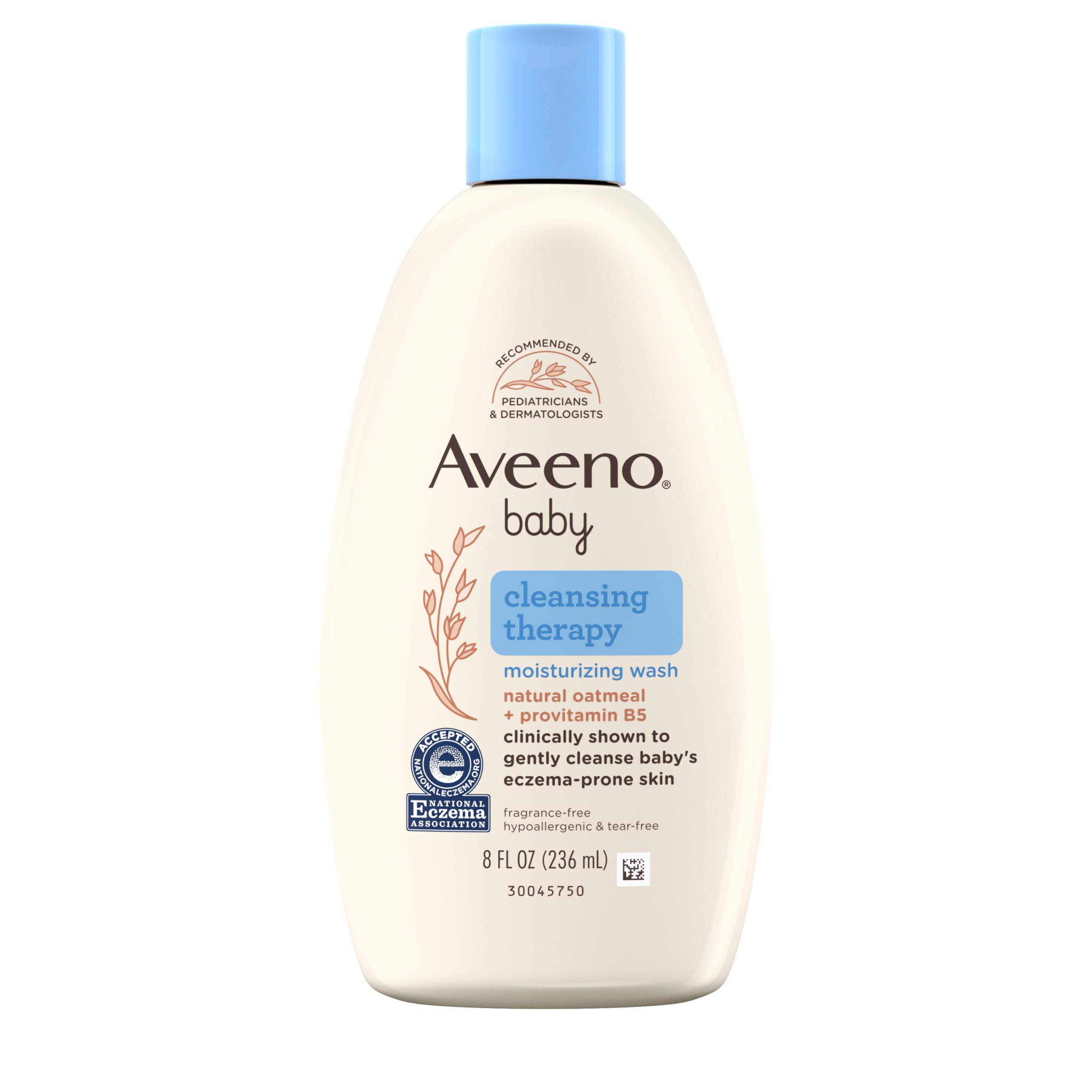 Aveeno Baby Cleansing Therapy Moisturizing Baby Body Wash with Natural Oatmeal &amp; ProVitamin B5, Gentle Tear-Free Baby Bath Wash for Sensitive &amp; Eczema-Prone Skin, Hypoallergenic, 8 oz