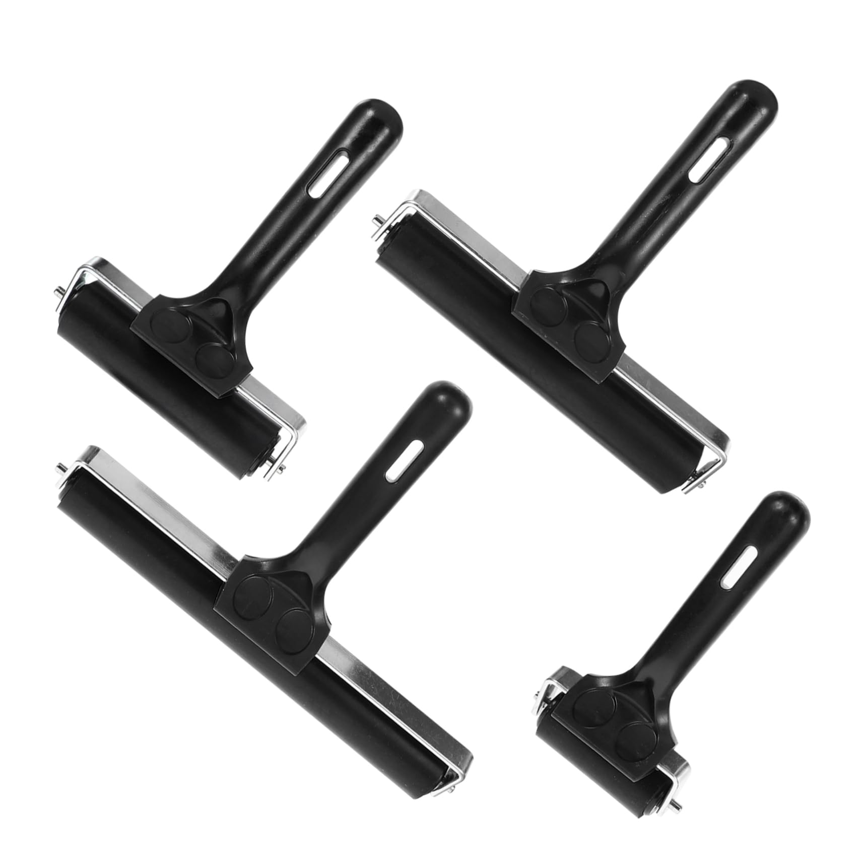 Rodillo Brayer de Goma Negro para Estampado, 4 Piezas