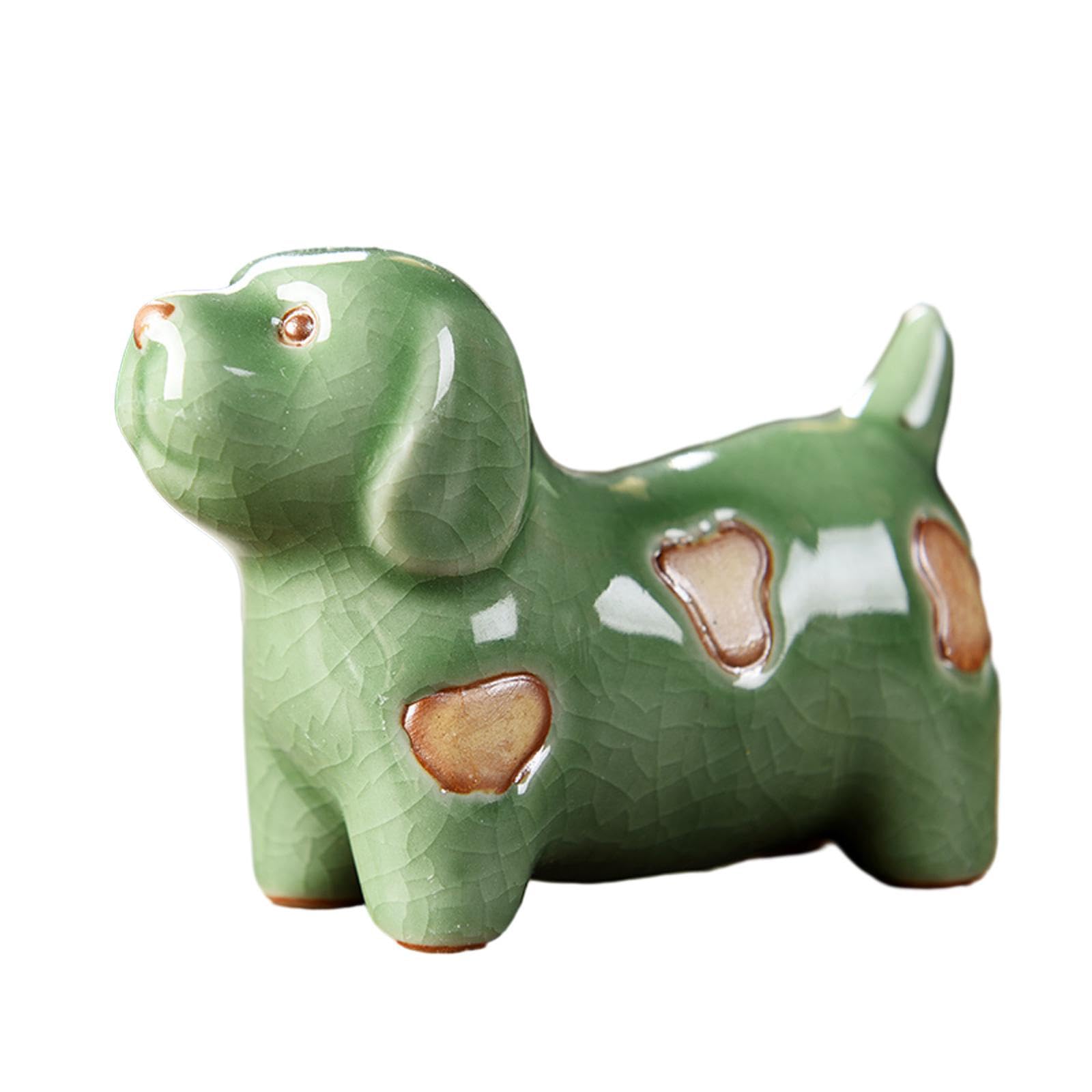 WXMYOZR Chinese Zodiac Figurines 12 Chinese Zodiac Animals Figurines Ceramic 2024 Feng Shui Decor Dragon Year Best Chinese Zodiac Gift,Green,Dog