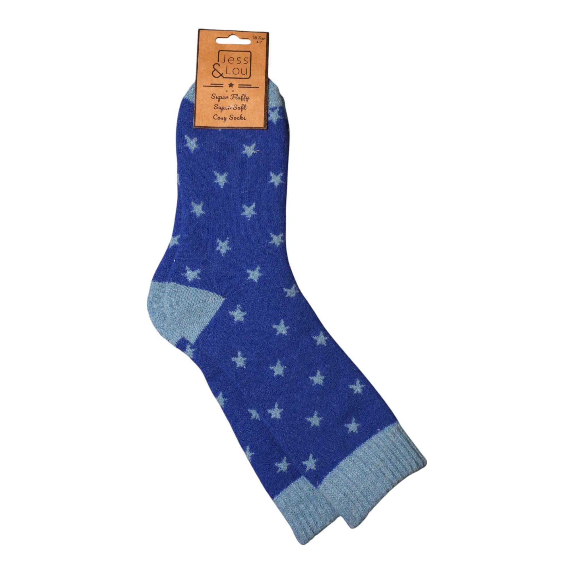 Jess & Lou Women's Socks - Cosy Star - Blue Star