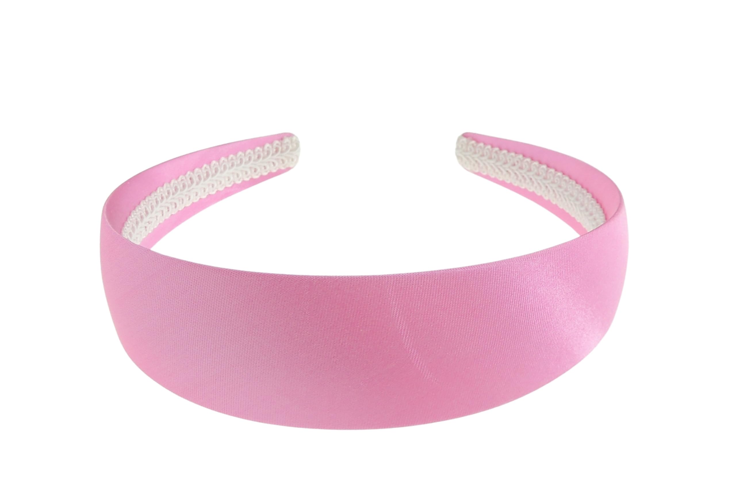 Wide Flat Very Strong 4cm Plain Simple Blank Satin DIY Millinery Hatinator Big Fascinator Fastener Long Thick Hair Accessories Headband Crafts Alice Band Woman (Candy Pink)
