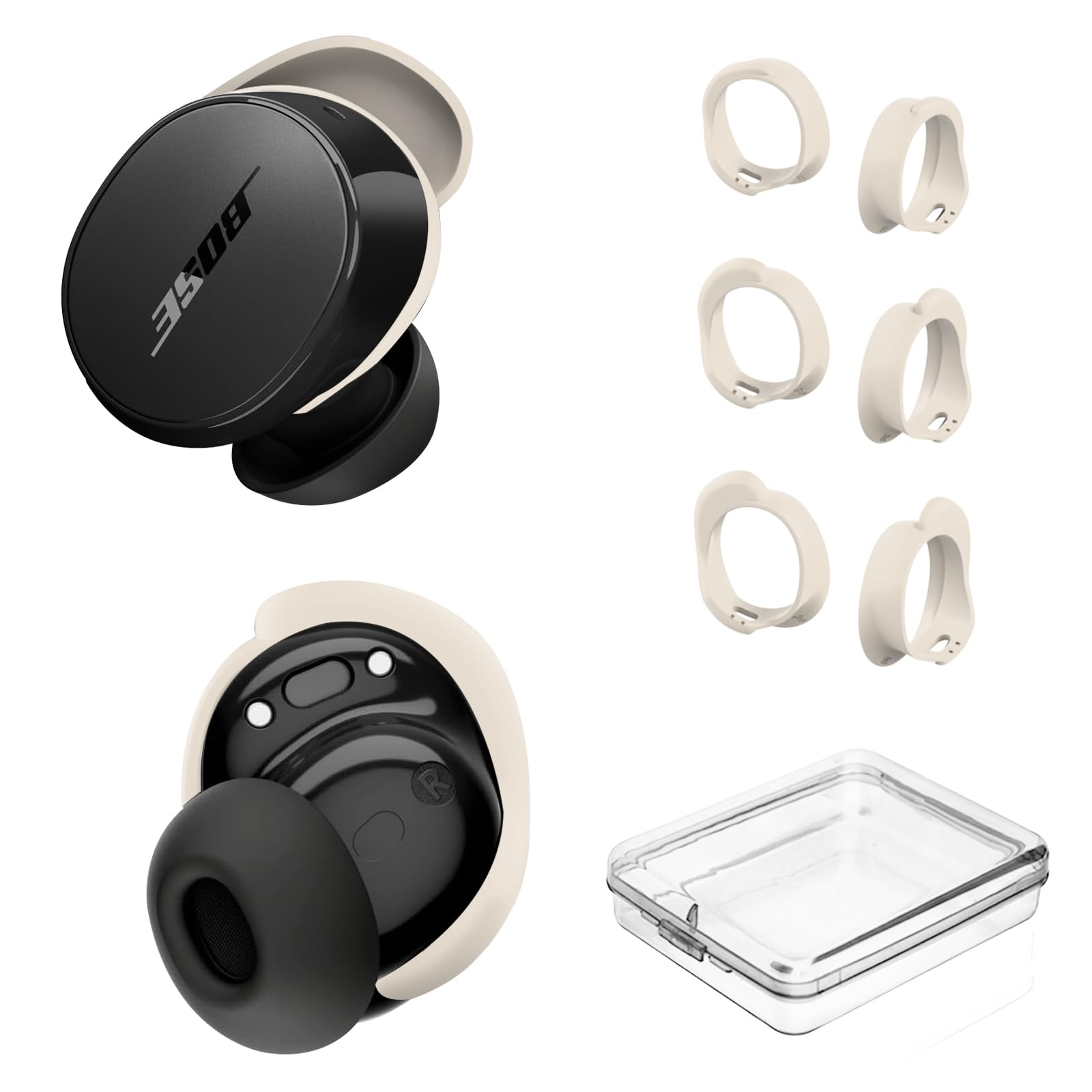 [3 Pairs] Ear Tips Covers for Bose New QuietComfort Earbuds (2024), Silicone Sport Ear Hook Cover Accessories for Bose New QC Earbuds, Anti-Slip