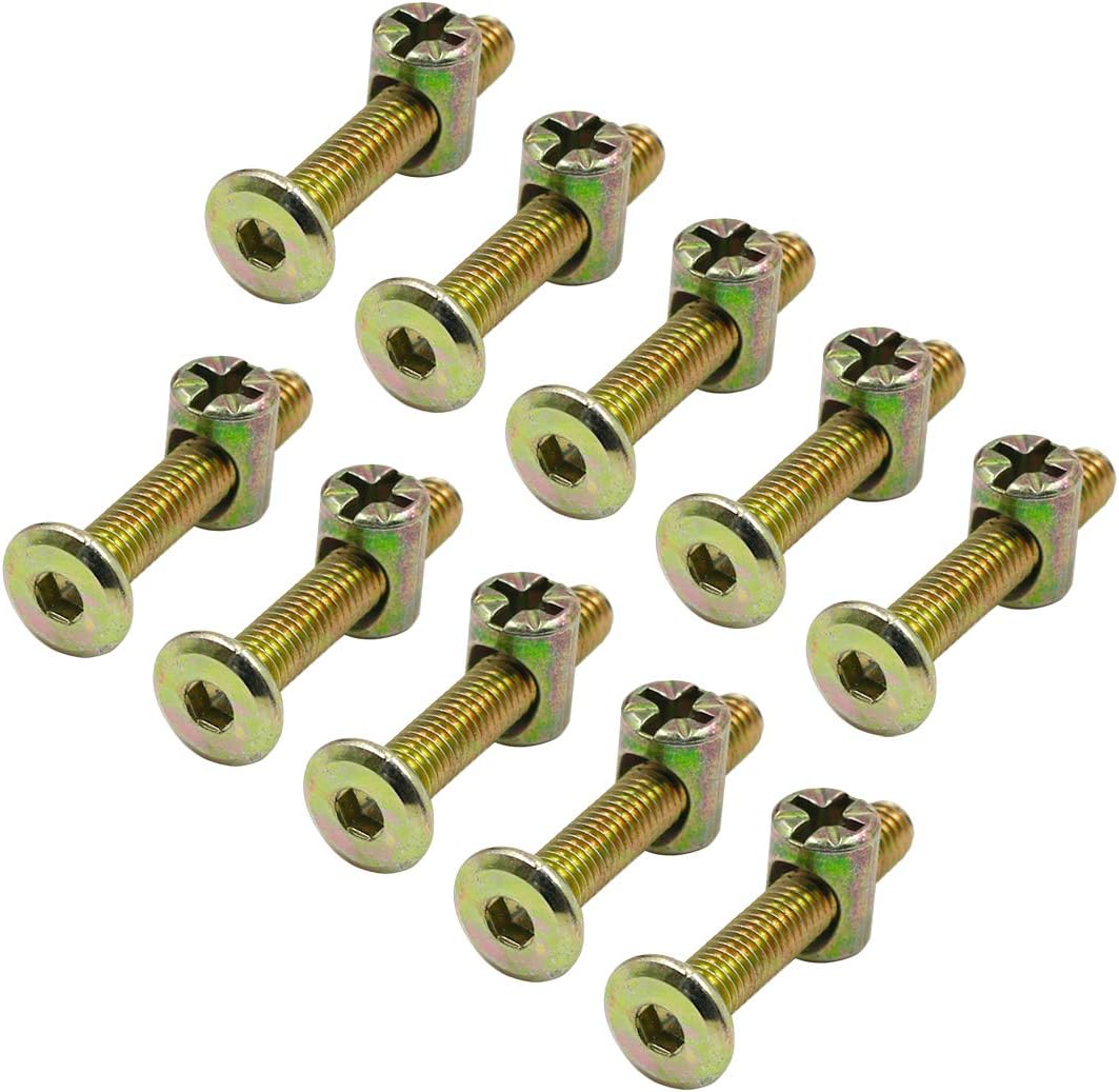 Augiimor 30PCS Baby Bed Crib Screws Hardware Replacement Kit, M6 x 35mm