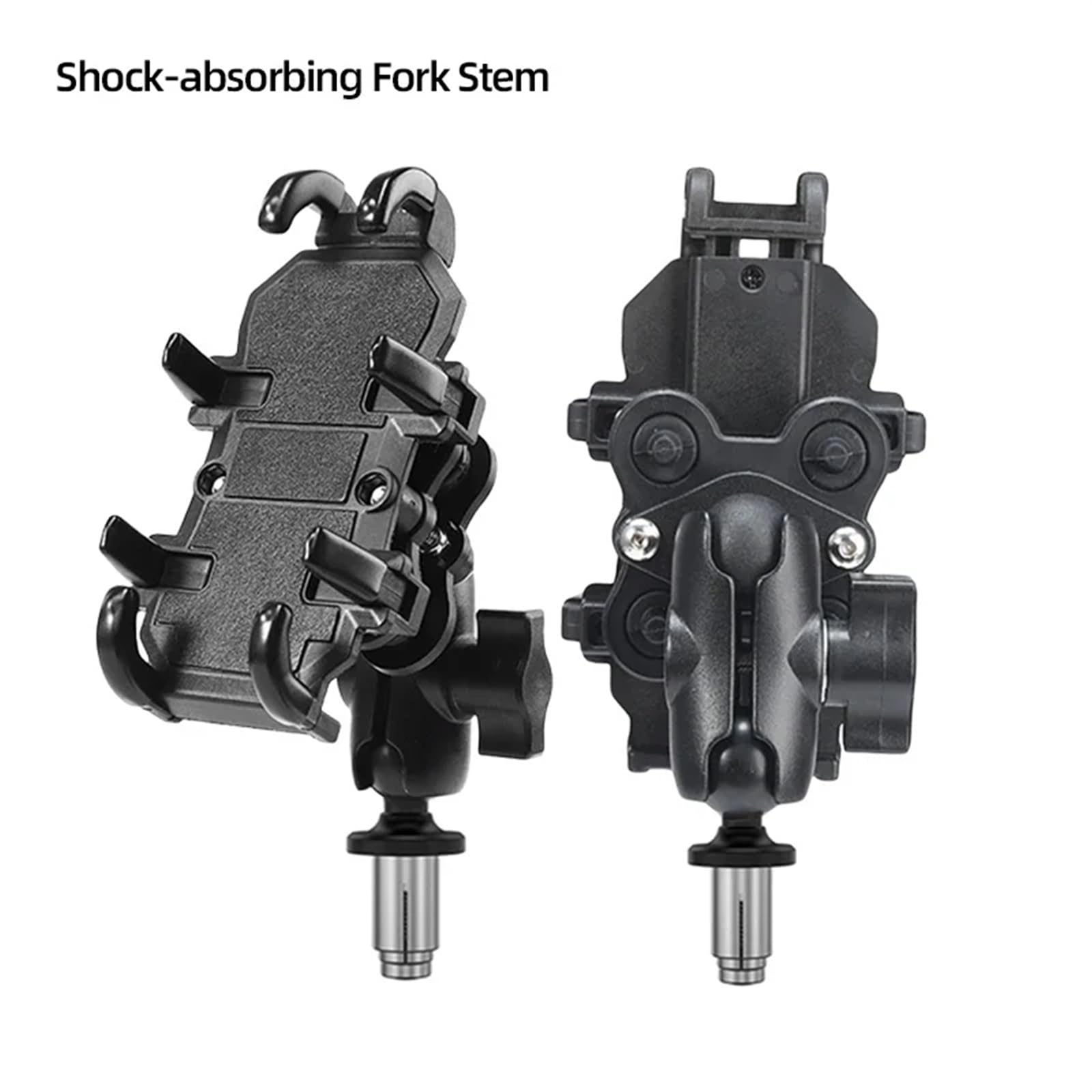 Support Guidonavec Avec Support Téléphone Tige Fourche Moto Avec Guidon D'amortisseur Support Navigation GPS Téléphone 4.7 À 7.1 Pouces Support Antichoc Porte Telephone Moto(Shock-absorbing F)