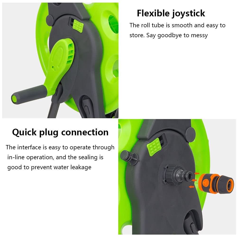 Carrello avvolgitubo da giardinaggio Set avvolgitubo da giardino 20M/30M/50M con sistema di guida di avvolgimento automatico Auto avvolgitubo da 98 piedi (auto avvolgitubo da 164 piedi)