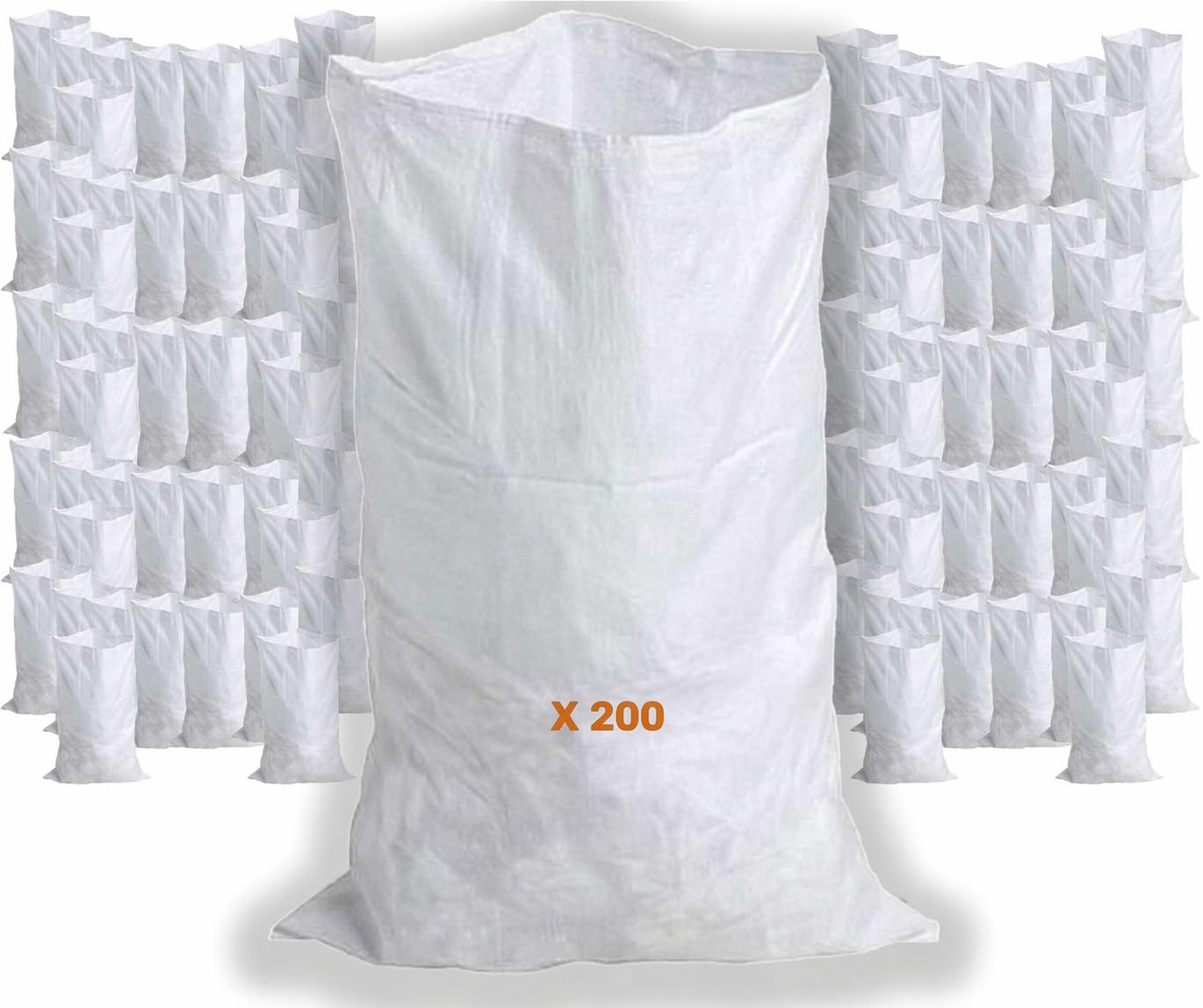 Sacs à gravats tissés ultra résistant 56 x 96 cm de 50 litres, 200 Unités