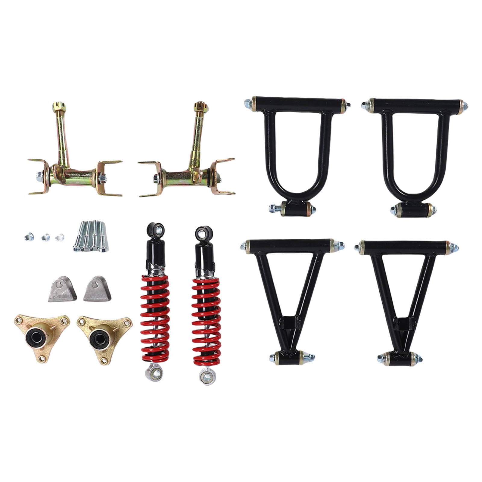 Ejoyous Zestaw Wahaczy Przedniego Zawieszenia Metalowe Tuleje Gumowe Górny Dolny Wahacz Zwrotnica Wrzeciono 200mm dla Quad Atv Gokart Off Road