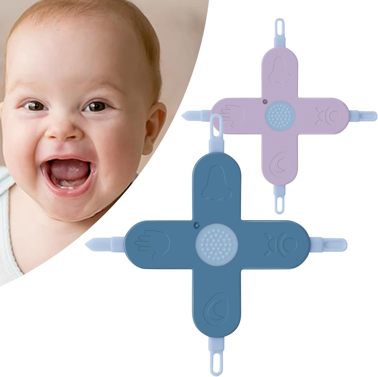 Baby 4-in-1 Nose,Nail and Ear Cleaner,Nail,Nose and Ear Gadget,Safe Ear Wax Removal Tool and Baby Nose Cleaner Nail Cleaner for Baby (Purple+Blue)