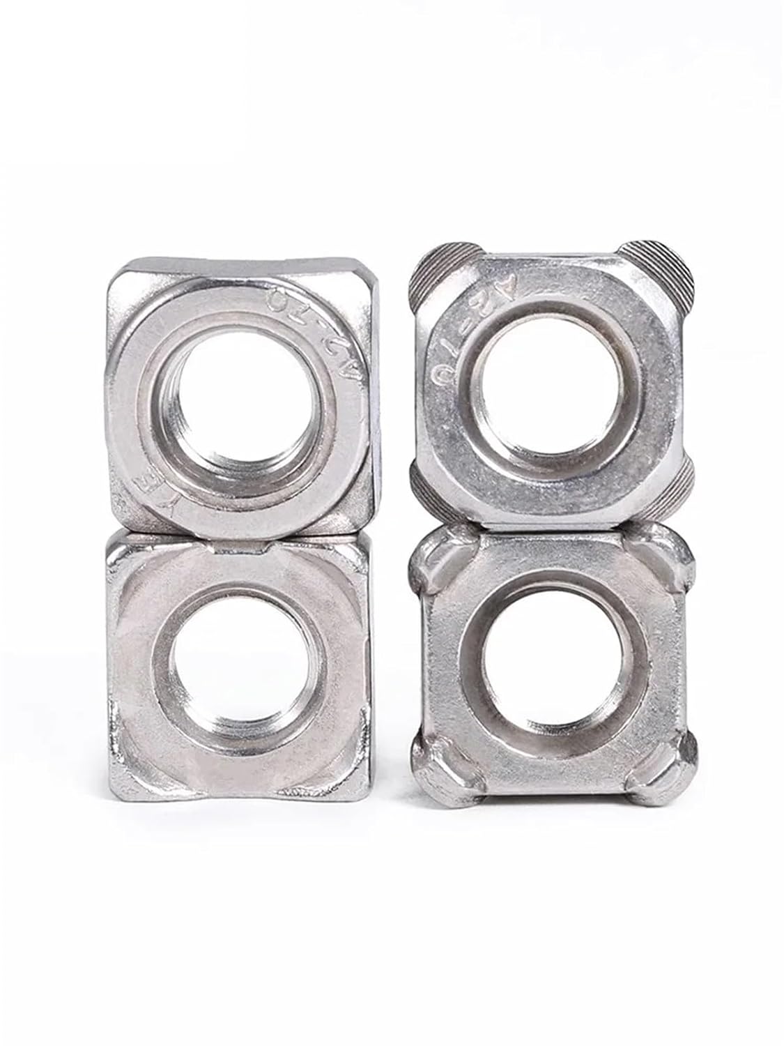 Square Weld Nuts 20Pcs M3 M4 M5 M6 M8 M10 Square Weld Nut 304 A2 Stainless Steel Four-Corner Spot Welding Nut Hardware Fastener 5~20Pcs(M4)
