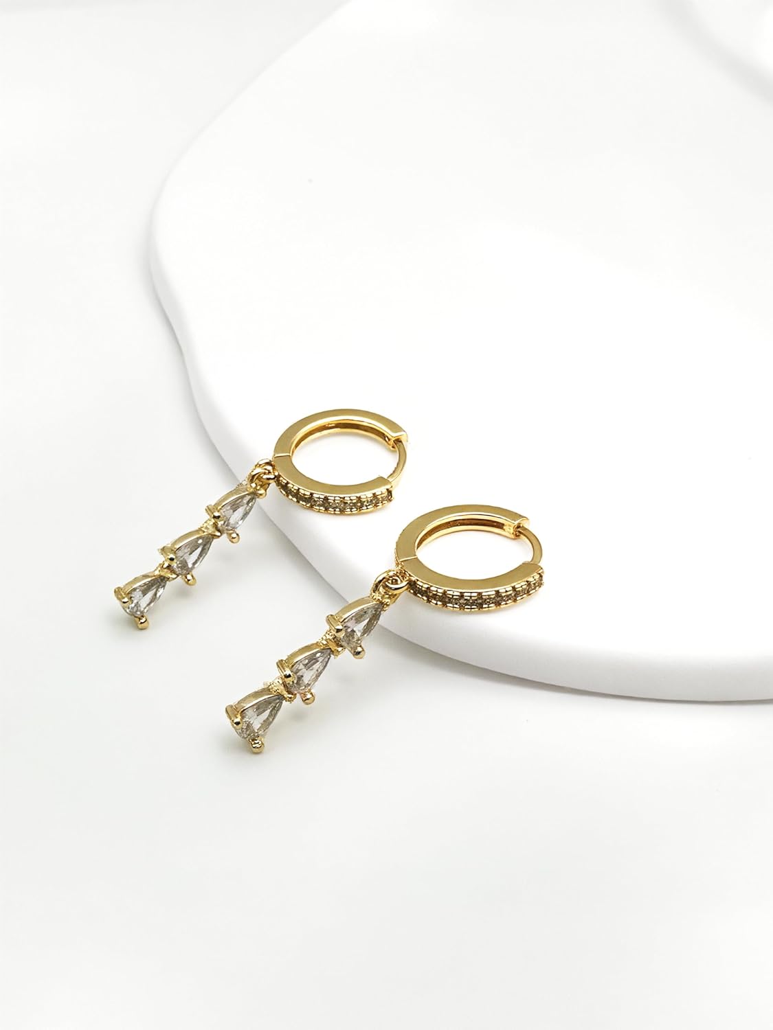 Gold/Silver Dangle Earrings for Women Trendy, Dainty Hypoallergenic Lightweight CZ Drop Stud Earrings Jewelry Gifts - Image 5