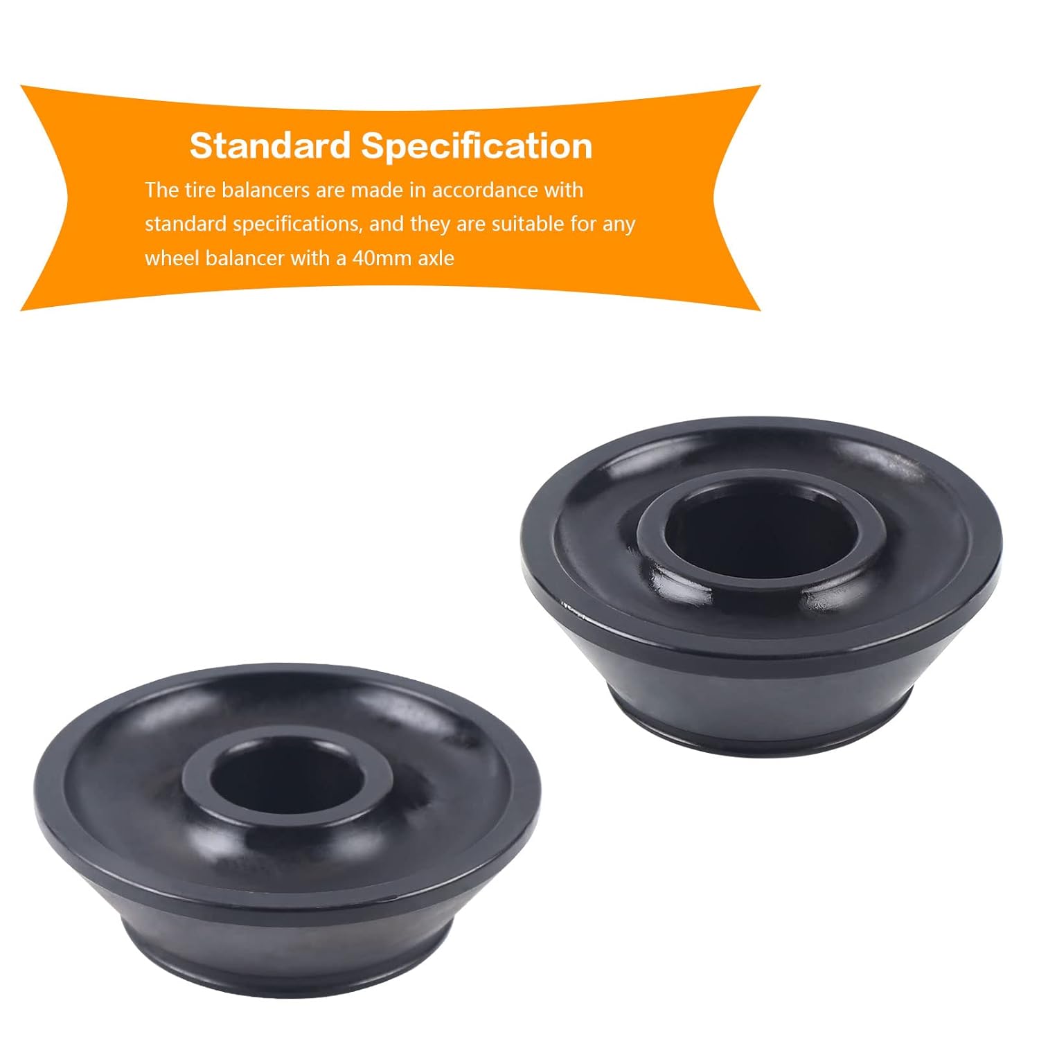 Gdrasuya10 Tire Balancer Cones Set,4pcs Wheel Balancer Adapter Cones Standard Taper Cone Kit Standard 40mm Shaft Coats 1.77" to 5.39"