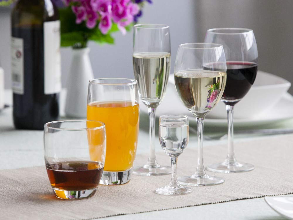 Lot de 6 verres à shot en verre de longue tige 35 ml Diamant cadeau