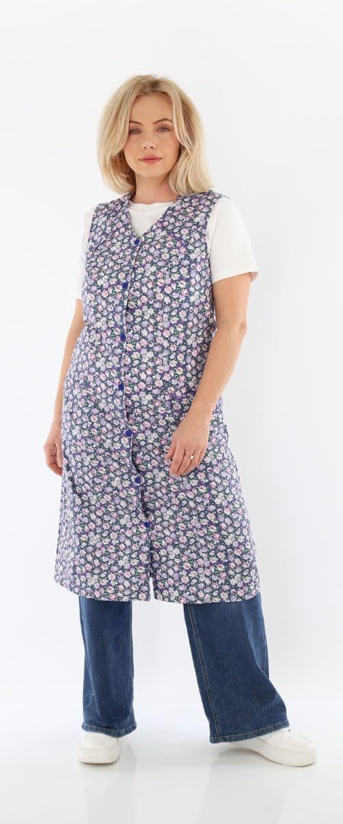 Delantal para mujer sin brazos, delantal de cocina para mujer, delantal para el hogar, bata para mujer, multicolor, en 100% algodón